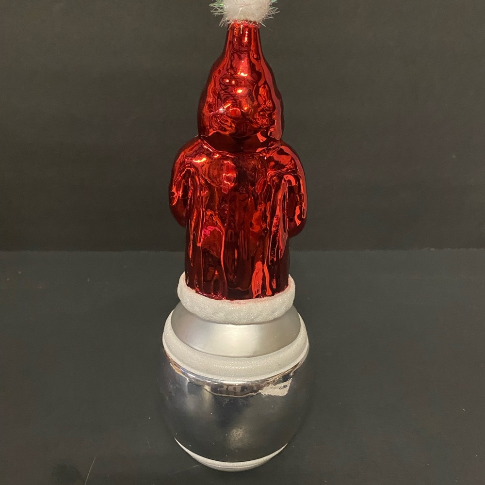 Festive Red and Silver Santa Claus Ornament - Picture 5 of 10